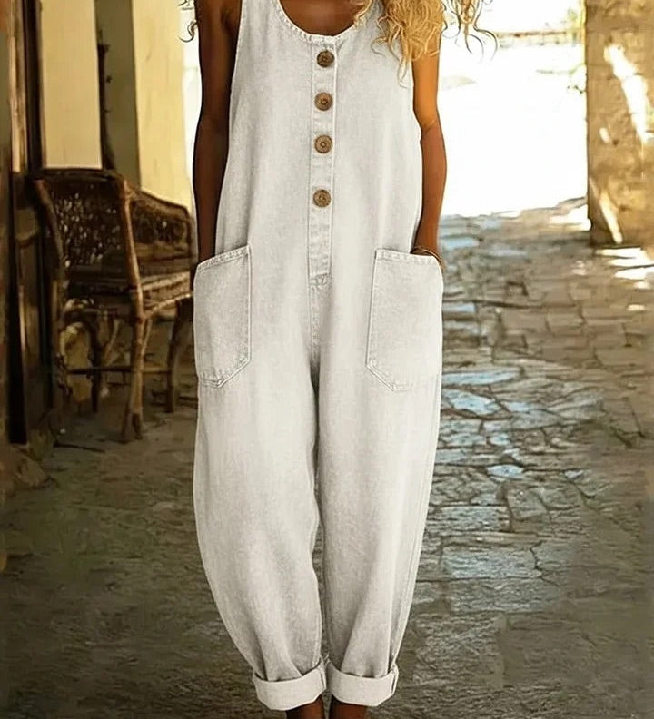 Lison | Salopette en denim coton lavé vintage