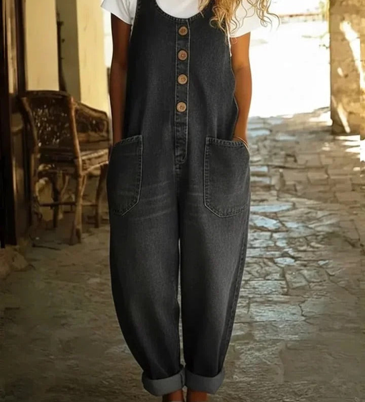 Lison | Salopette en denim coton lavé vintage