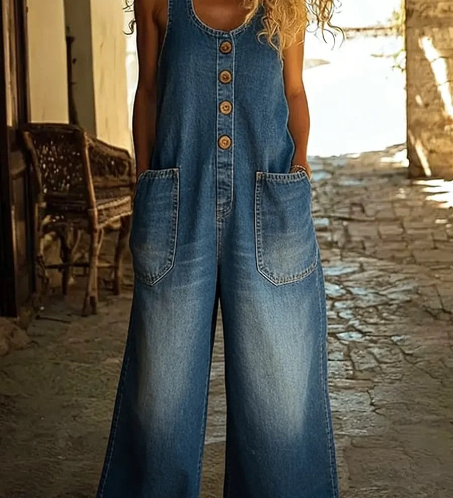 Lison | Salopette en denim coton lavé vintage