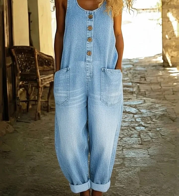 Lison | Salopette en denim coton lavé vintage