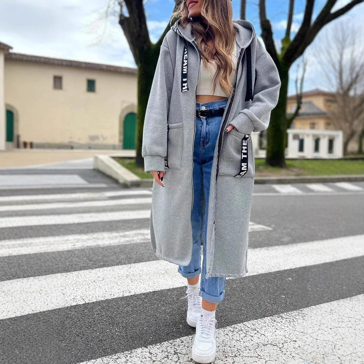 Manteau à capuche surdimensionné confortable Océanne
