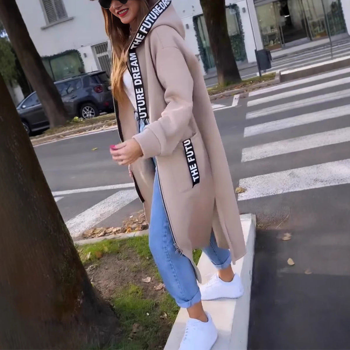 Manteau à capuche surdimensionné confortable Océanne