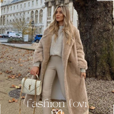 Sylviane - manteau long en peluche d'ours