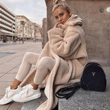 Sylviane - manteau long en peluche d'ours